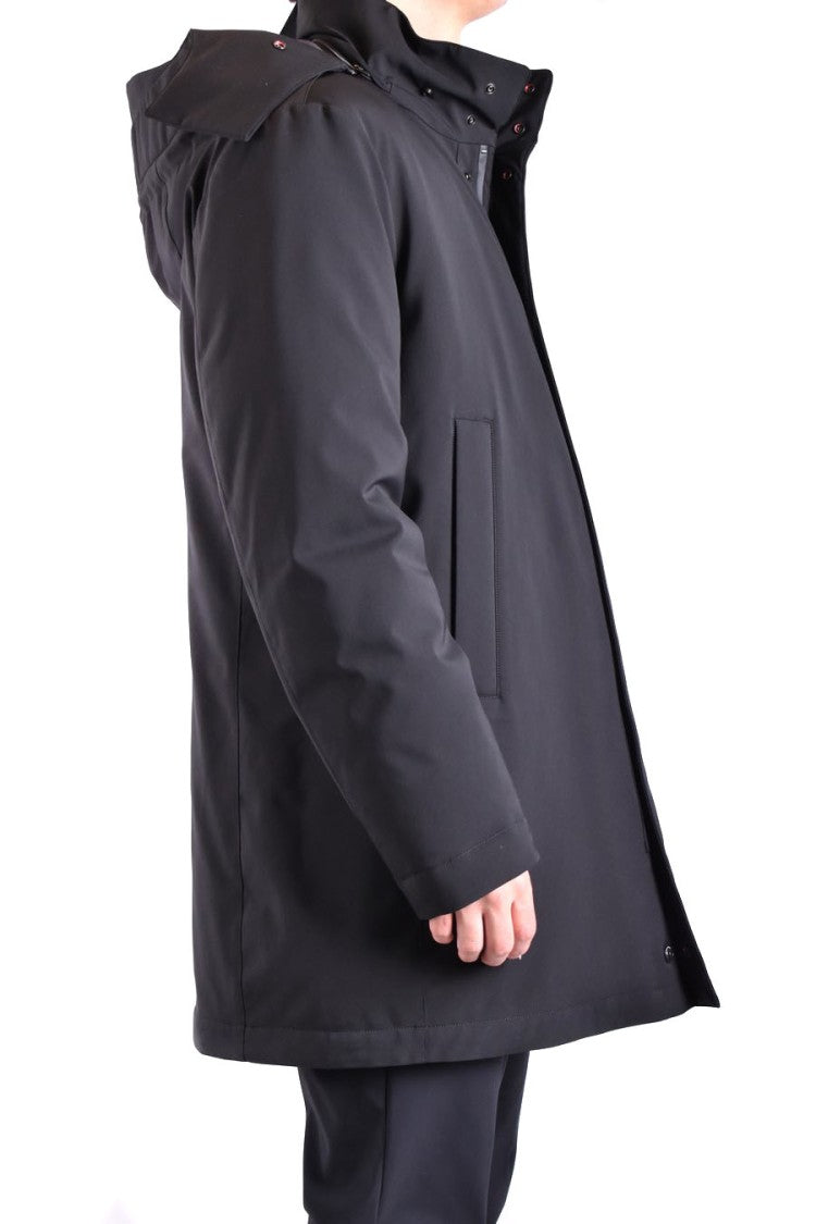 Peuterey Modern Black Jacket With High Collar