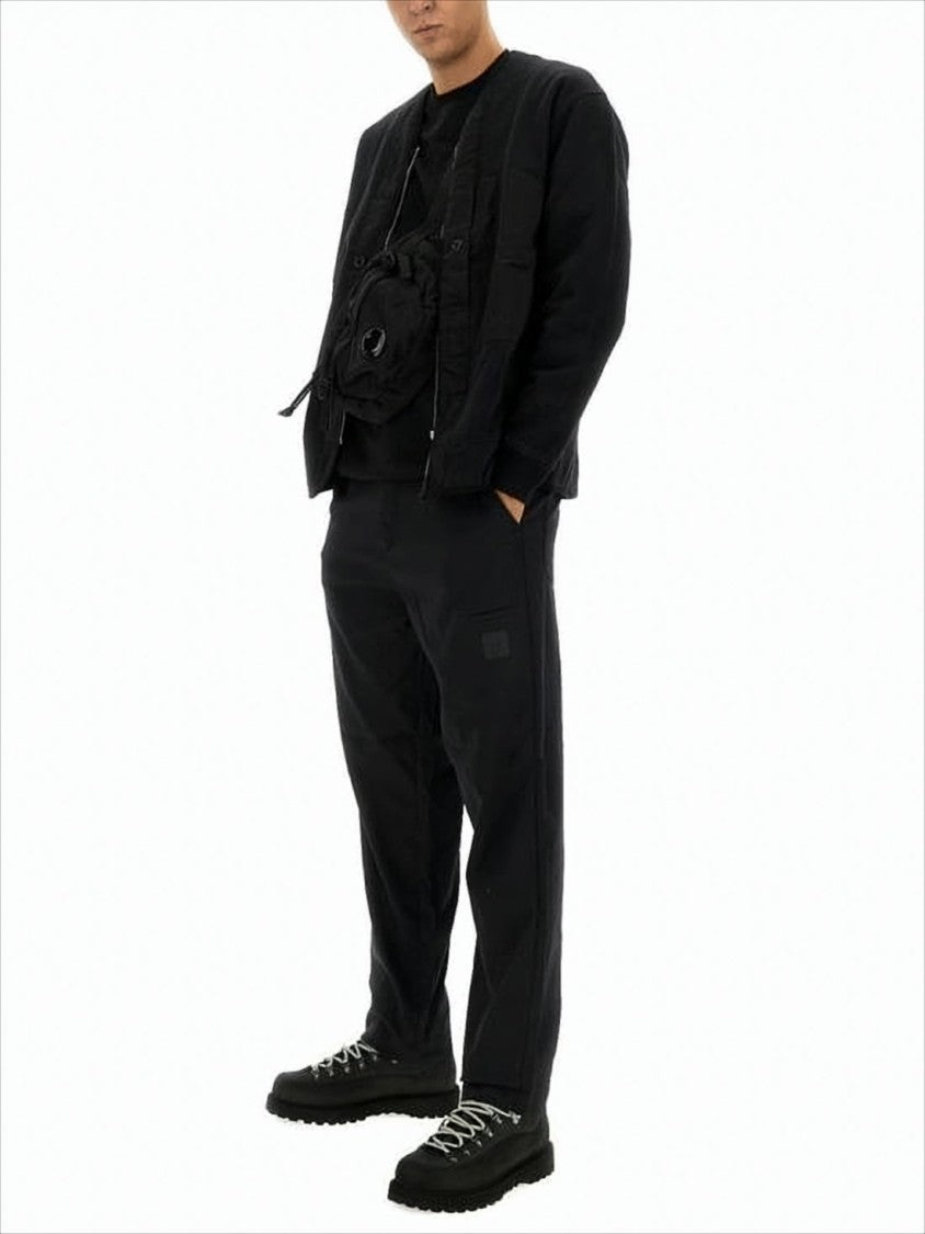 C.P. Company Minimalist Long-Sleeve Top With Quilted Texture And Zipper Detail