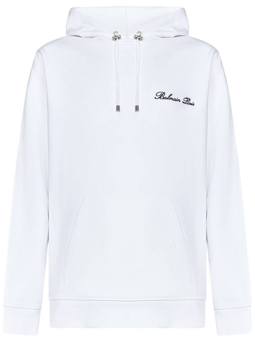 Balmain Iconic Cotton Hoodie With Embroidered Logo