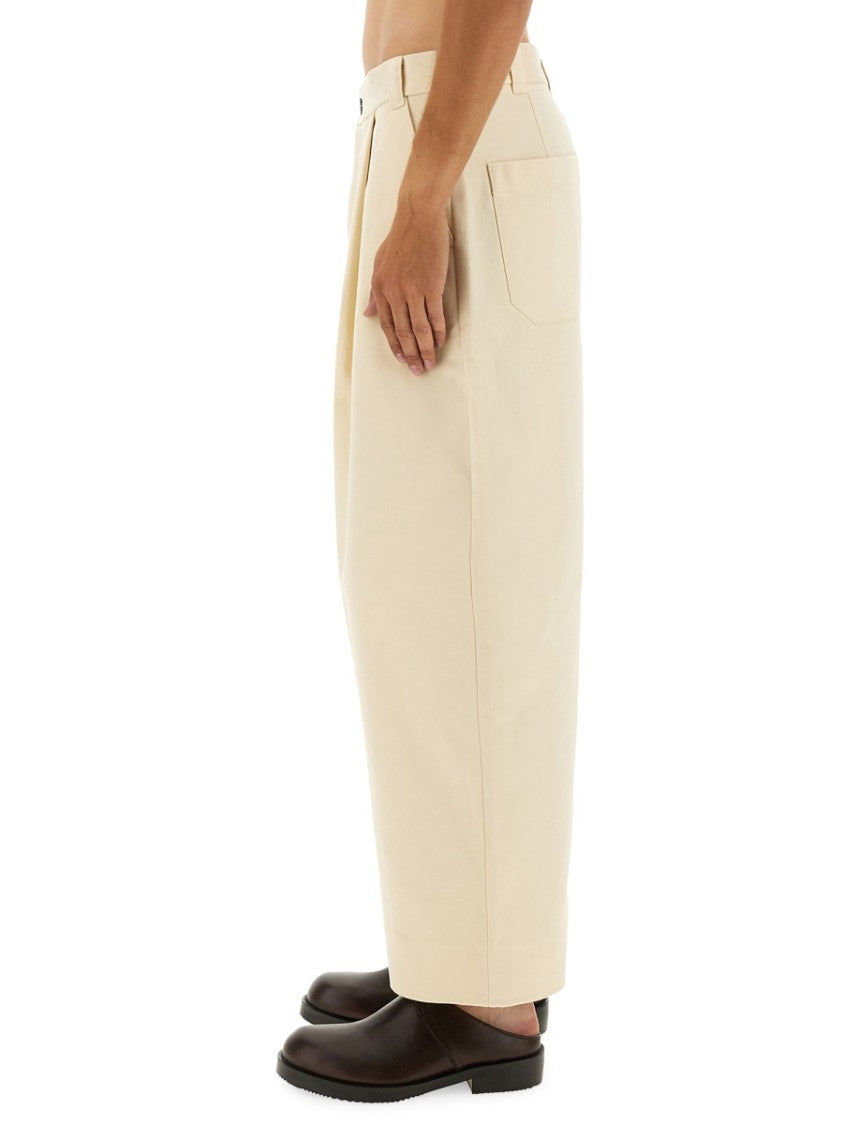Studio Nicholson High-Waisted Wide-Leg Pants With Pleated Front