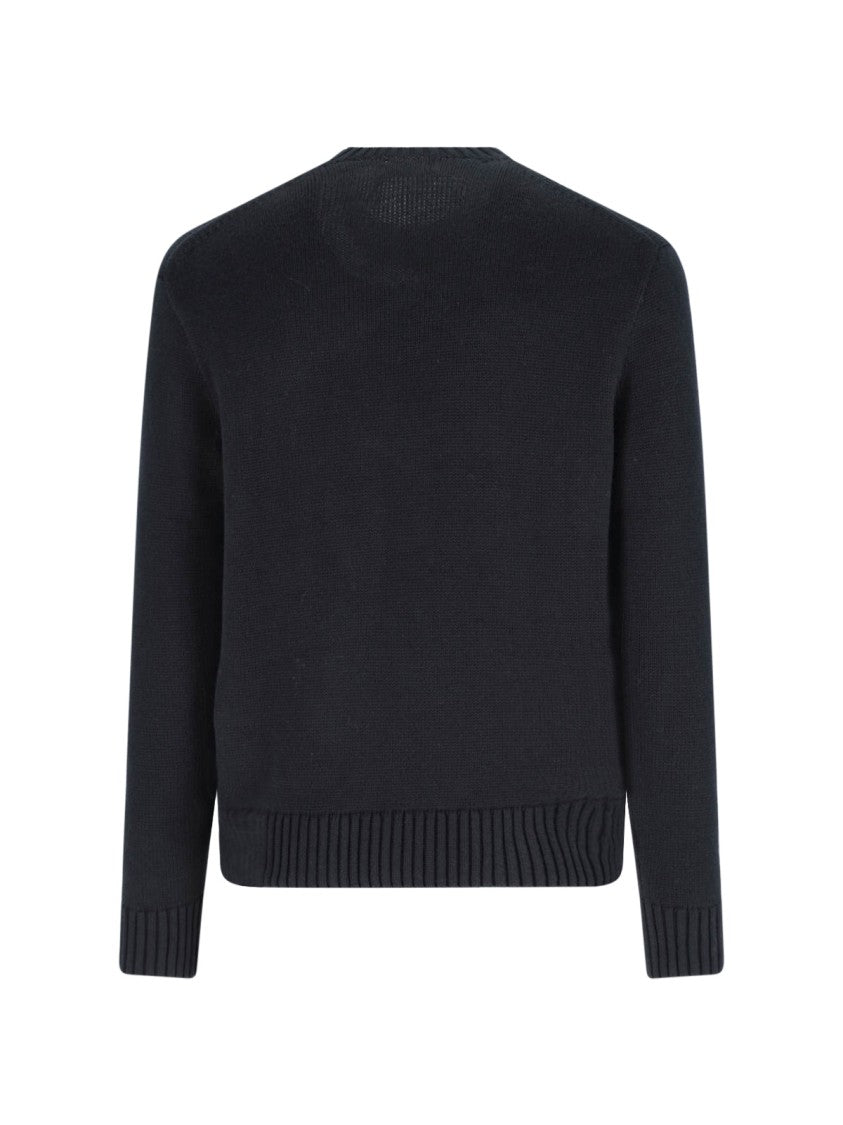 Polo Ralph Lauren Classic Black Sweater With Ribbed Cuffs