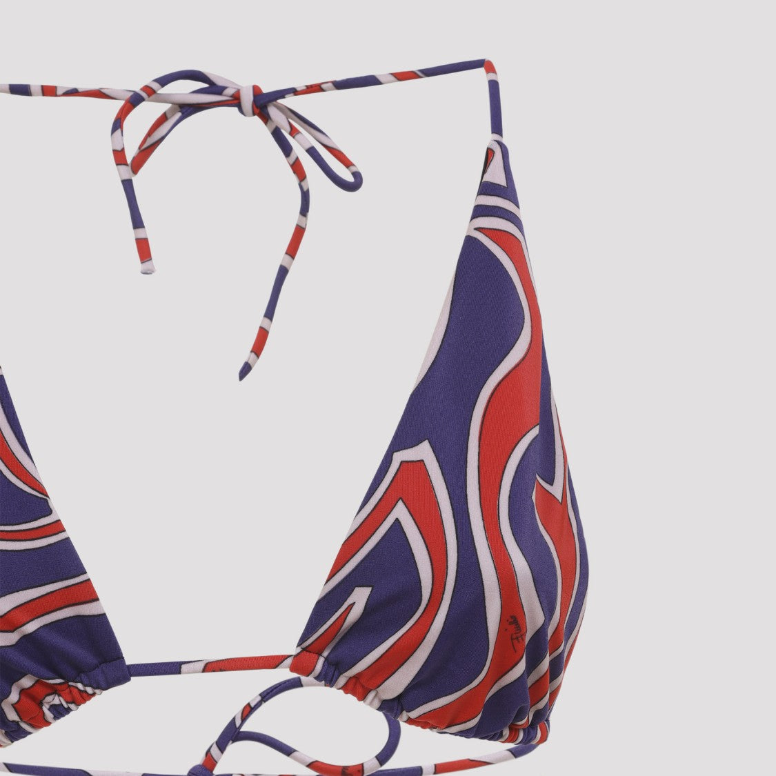 Pucci Abstract Triangle Bikini Top With Adjustable Ties