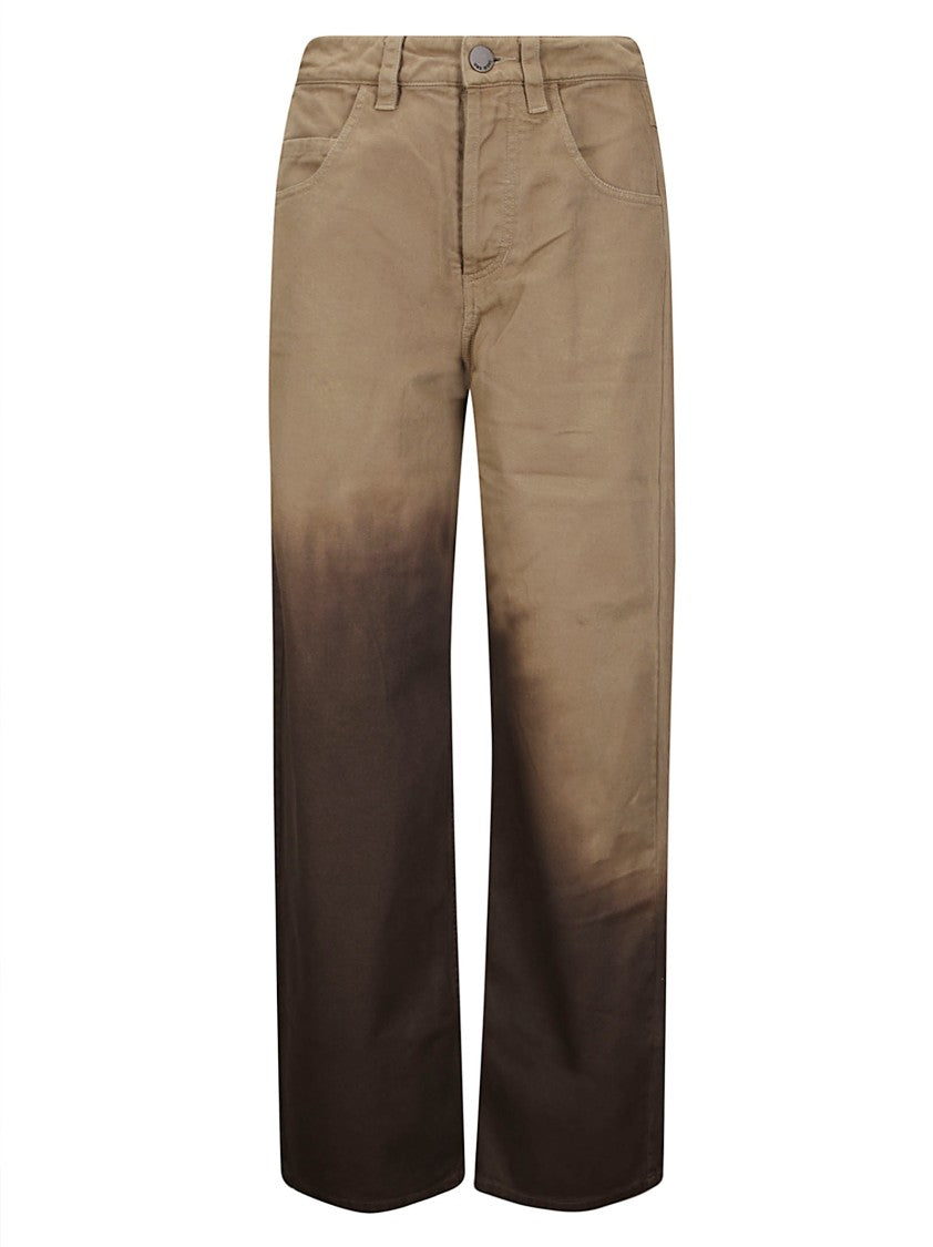 Uma Wang Straight-Leg Denim-Style Cotton Pants With Five Pockets