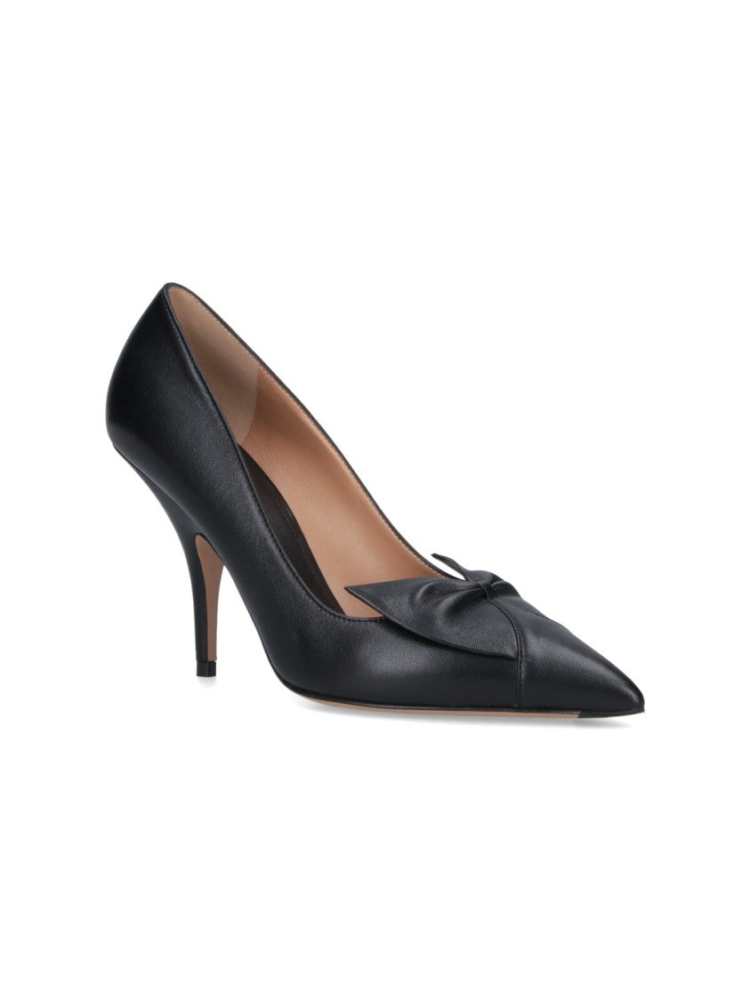 Ferragamo High Heel Black Pumps With Polished Finish