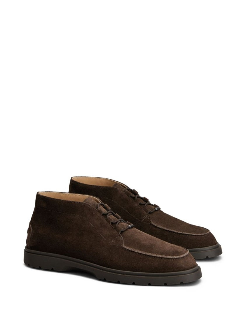 Tod's Low-Top Lace-Up Shoes In Smooth Suede