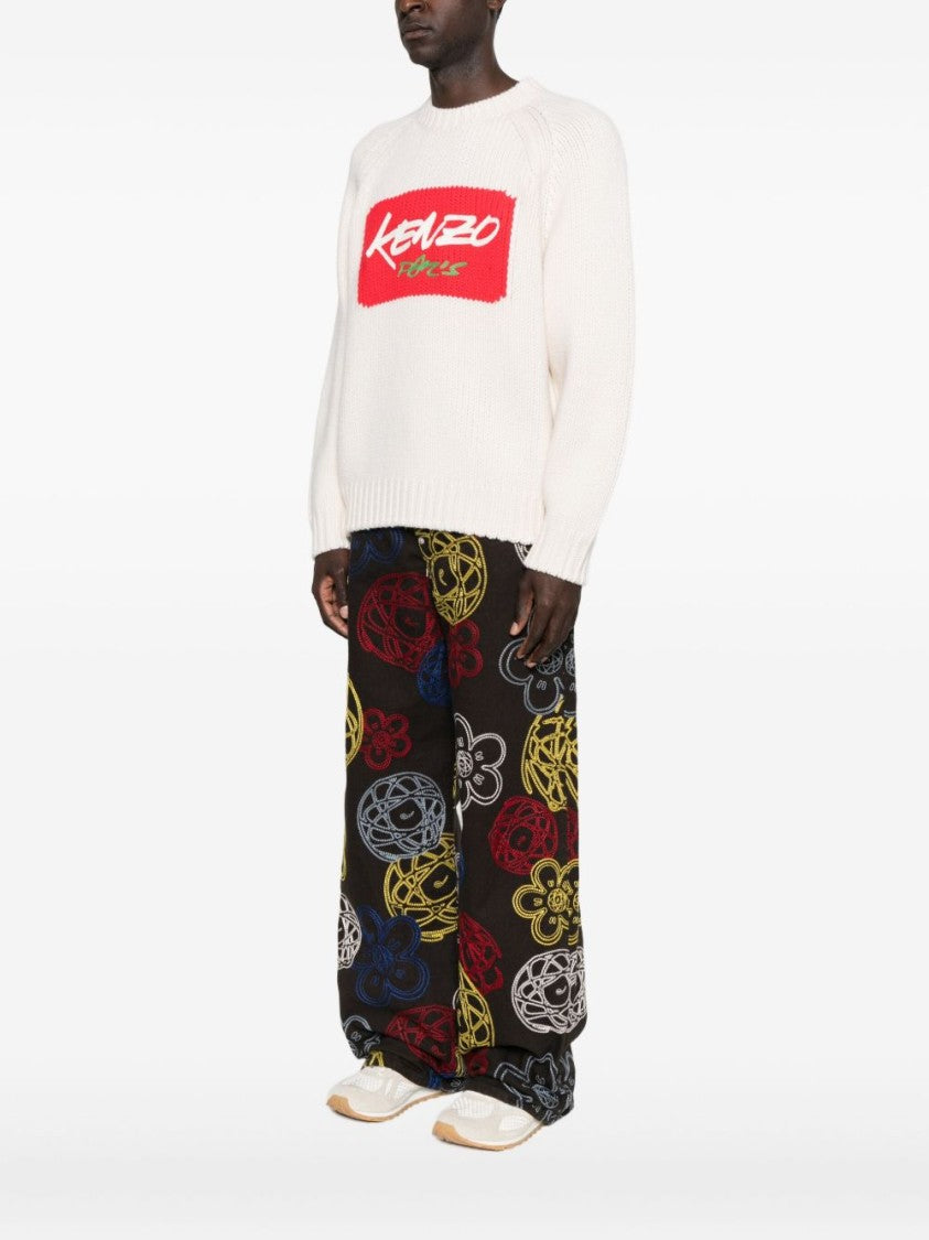 Kenzo Big Logo Wool Jumper With Signature Detail