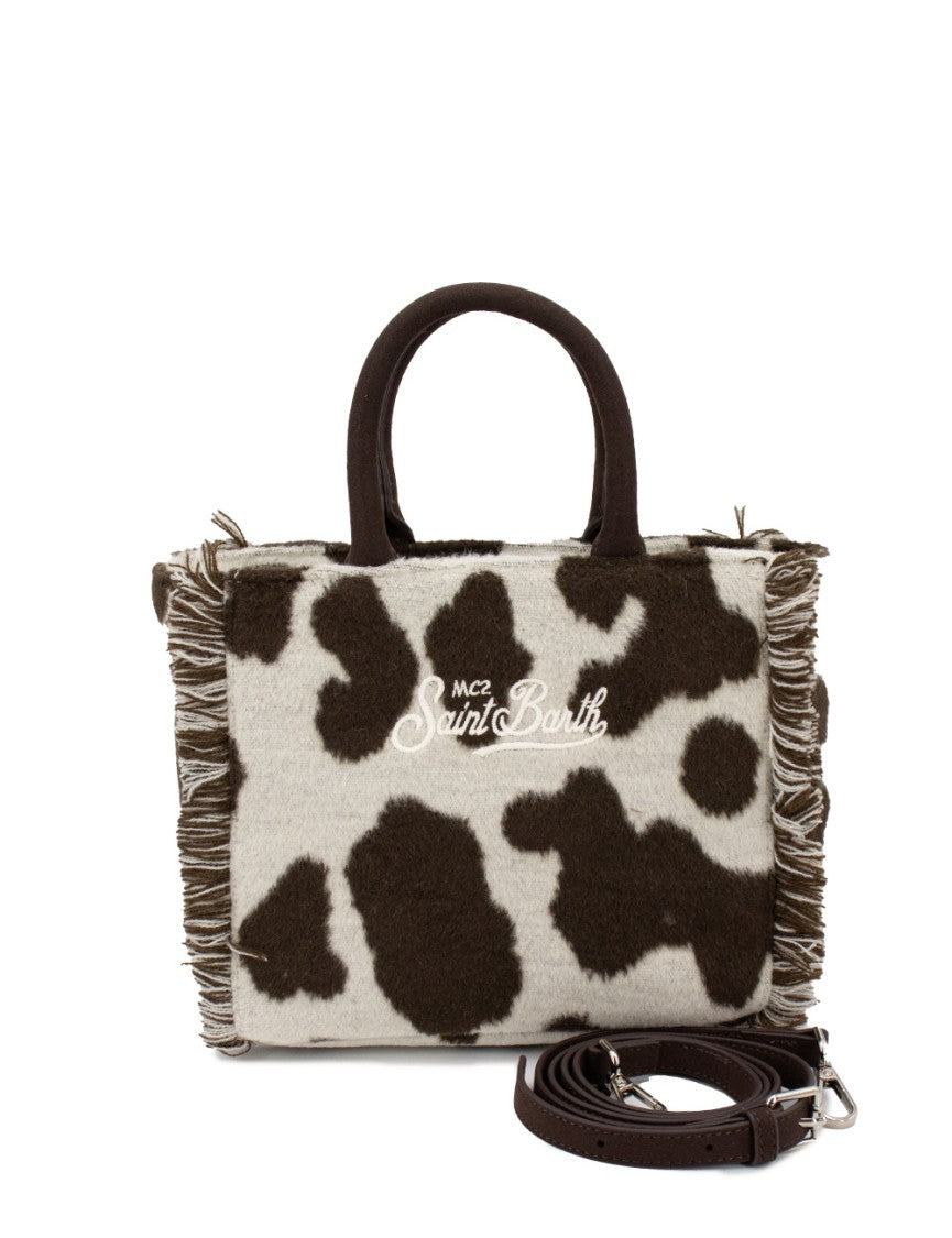 Mc2 Saint Barth Compact Cow Print Shoulder Bag