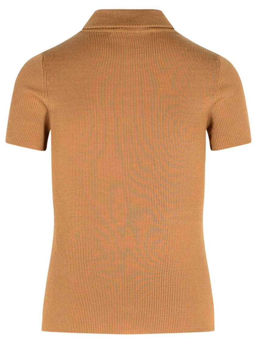 Max Mara Afa 1234' Camel Wool Yarn Turtleneck Sweater