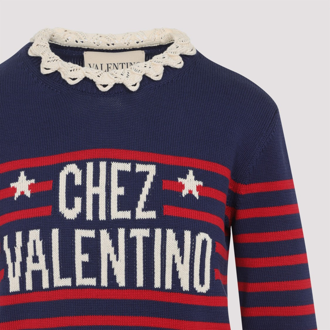 Valentino Provence Blue Cotton Sweater