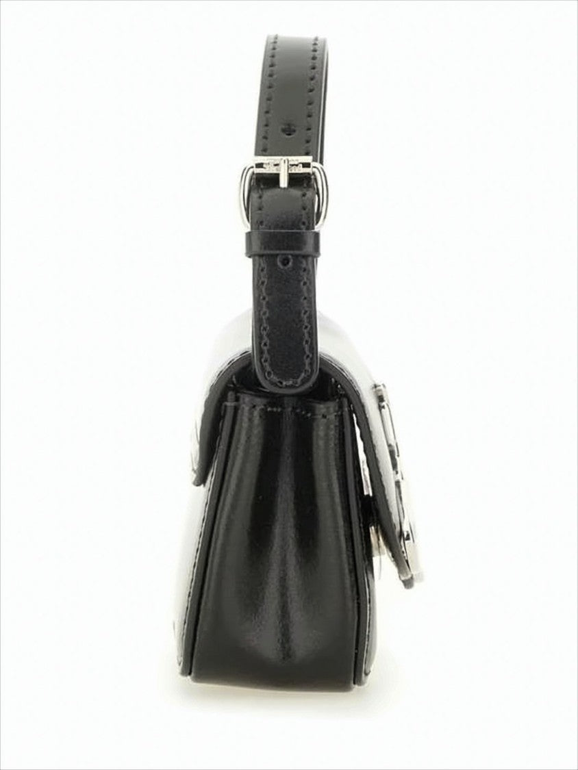 Vivienne Westwood Structured Leather Shoulder Bag With Metallic Emblem