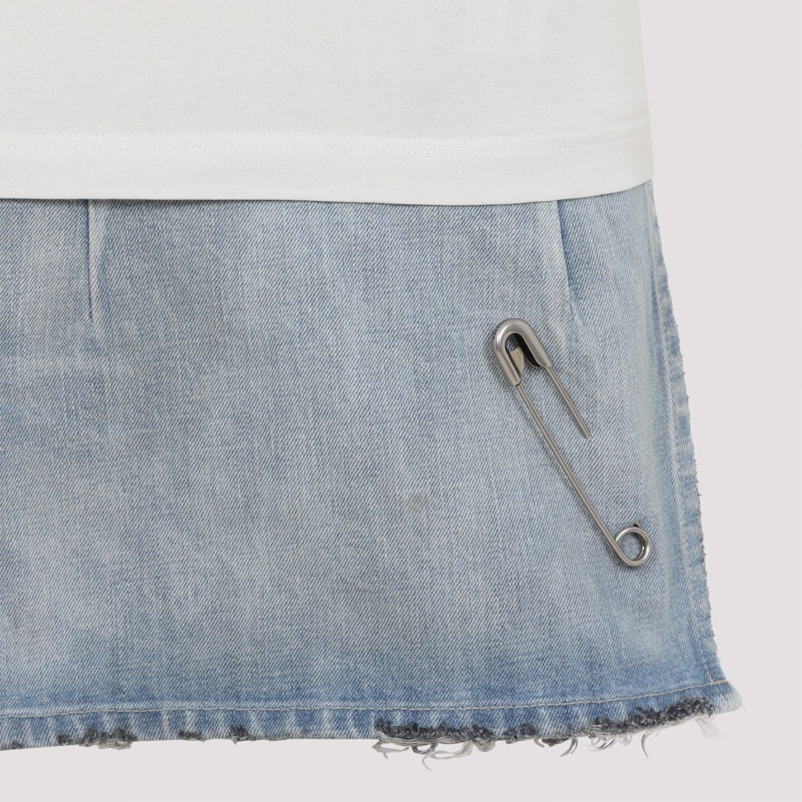 Balenciaga Graphic Print T-Shirt And Denim Skirt Combination