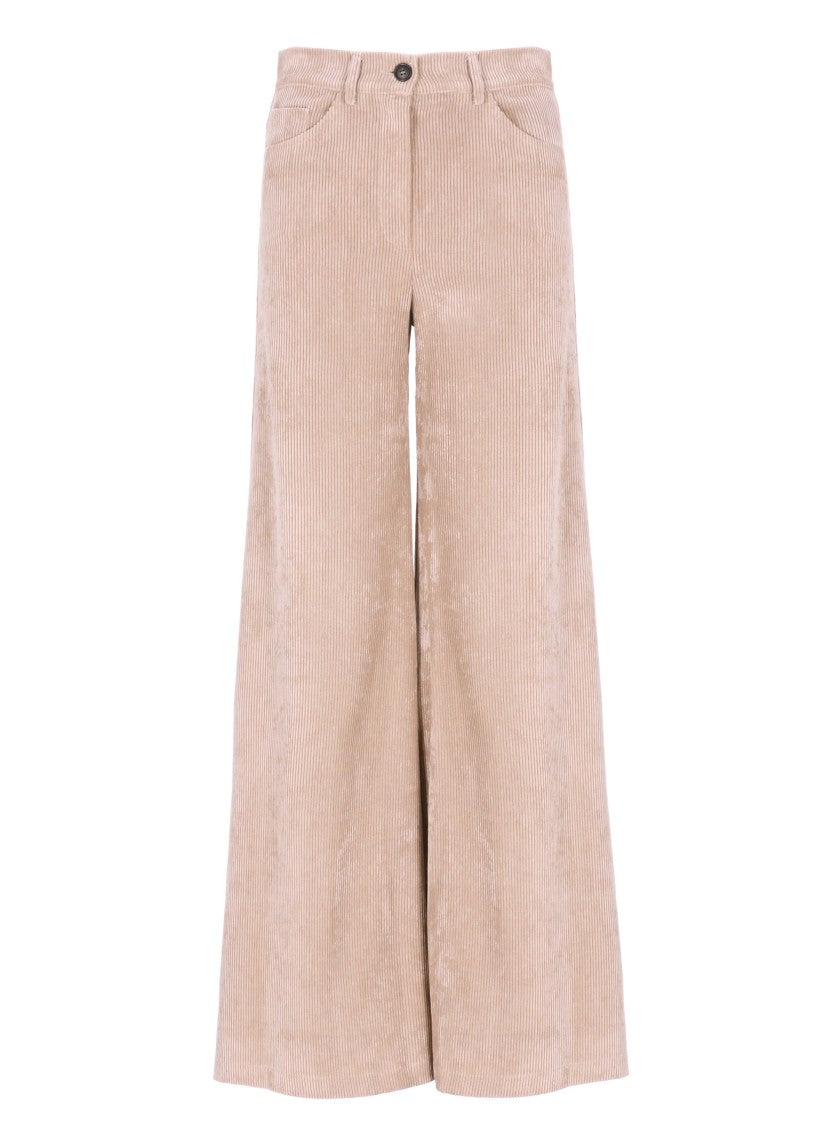 D. Exterior Beige Corduroy Palazzo Pants