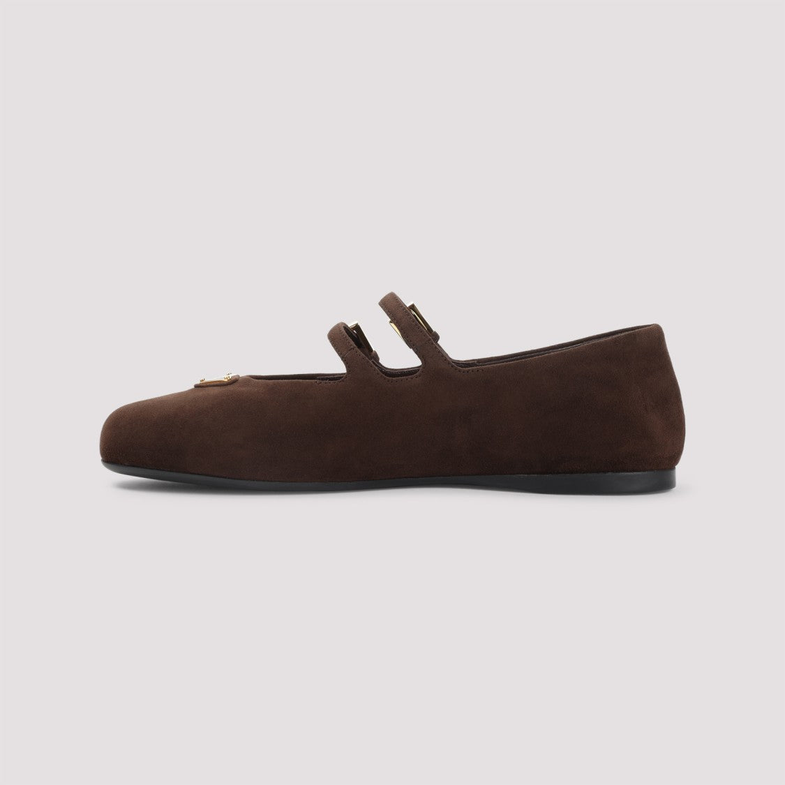 Prada Rich Brown Suede Ballerina Flats