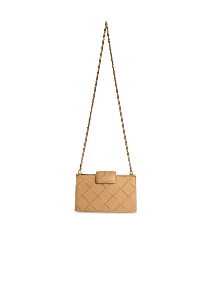 Tory Burch Cream Leather Chain Wallet