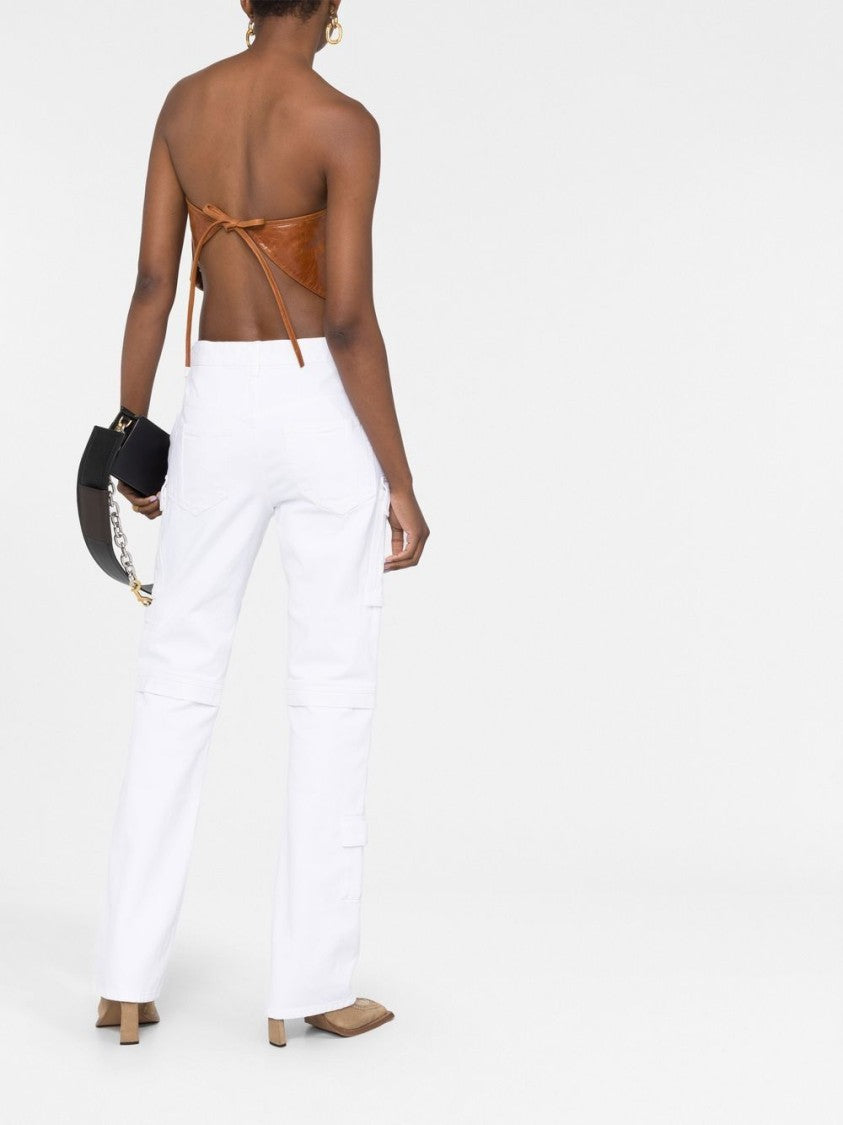 Isabel Marant Cargo Pocket Straight-Leg Denim Jeans