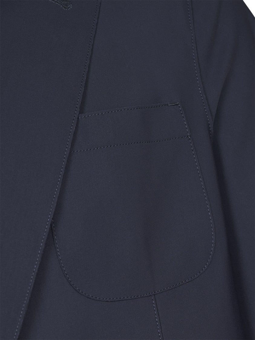 Herno Tailored Blue Blazer With Notch Lapel
