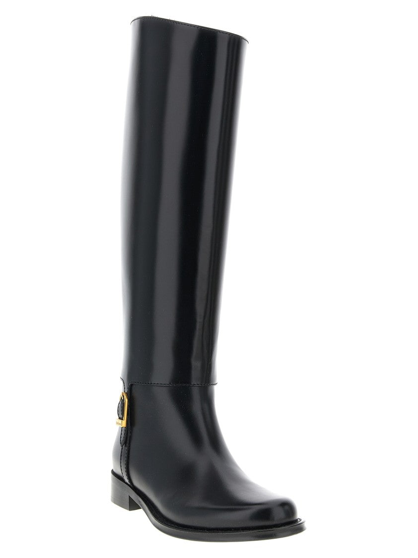 Saint Laurent Tall Corsair Boots With Rounded Toe