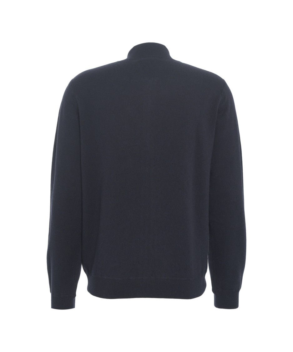 Gender Knitted Bomber Jacket With Ribbed Finish And Full-Length Zipper