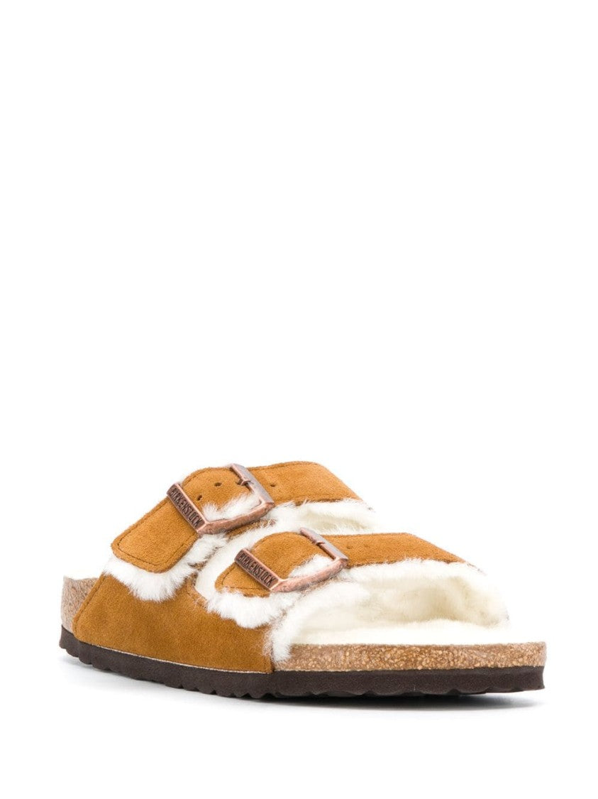 Birkenstock Faux Fur Lined Classic Sandals With Adjustable Buckles And Comfortable Footbed