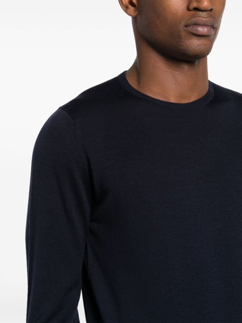 John Smedley Dark Blue Crew Neck Sweater