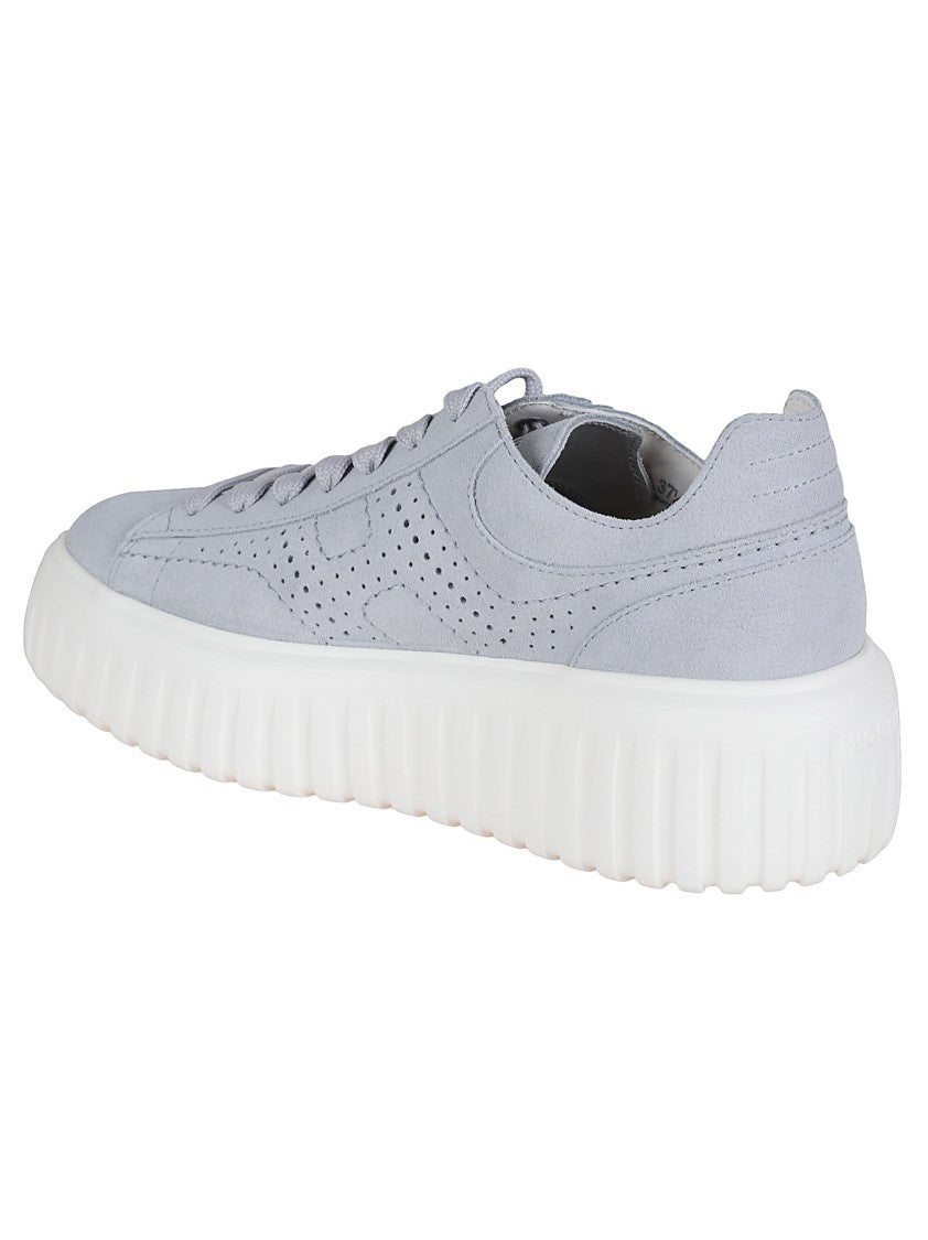 Hogan H645 Textured Sole Leather Sneakers