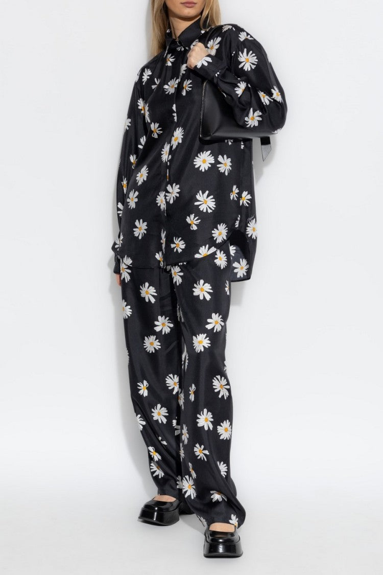 Moschino Silk Shirt With Playful Daisy Print