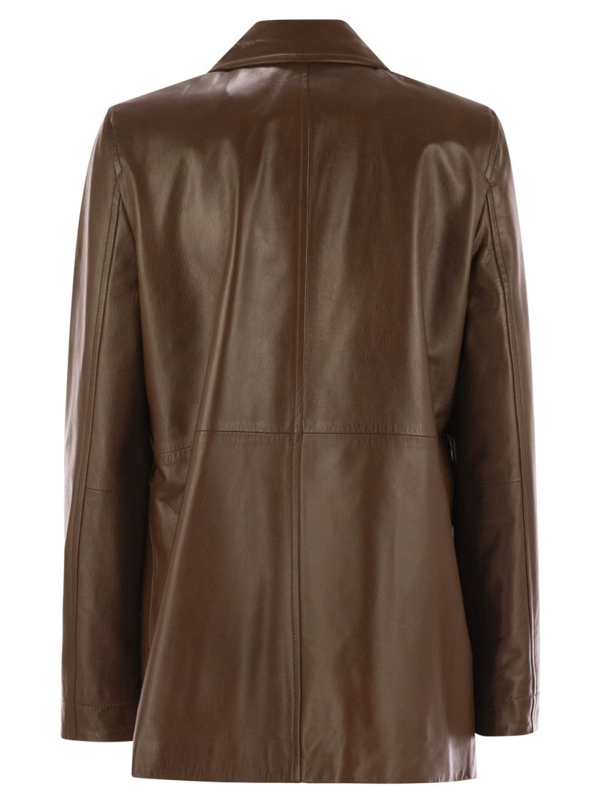 Max Mara Tolmin - Nappa Leather Jacket With Belt