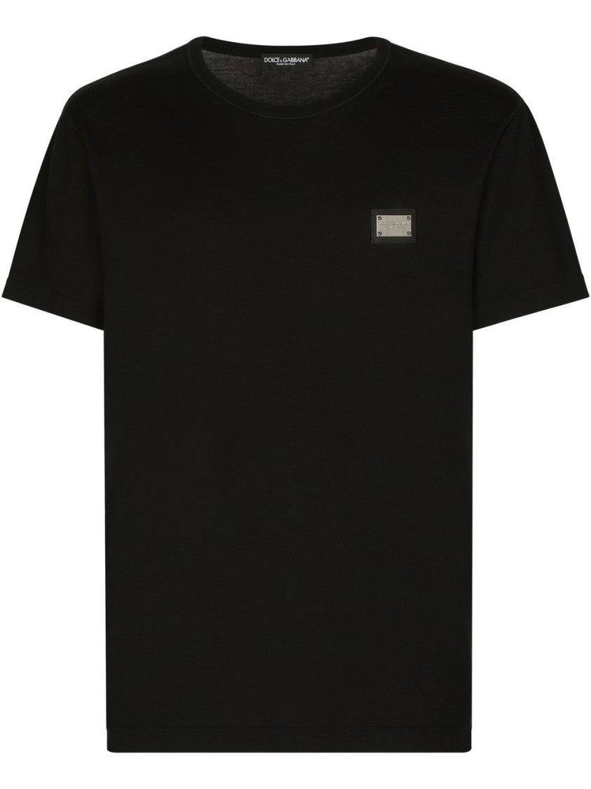 Dolce & Gabbana Black T-Shirt With Subtle Logo Patch