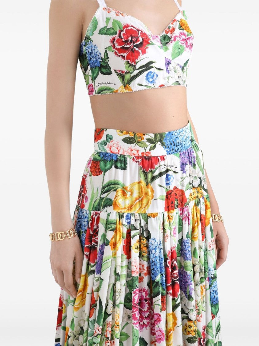 Dolce & Gabbana White Long Skirt