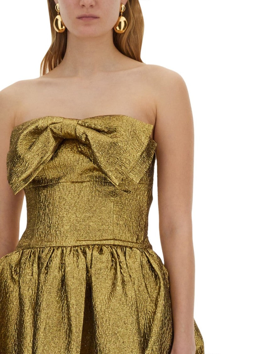 Self-Portrait Metallic Jacquard Midi Dress
