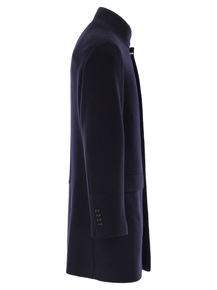 Fay Herringbone Wool Blend Coat