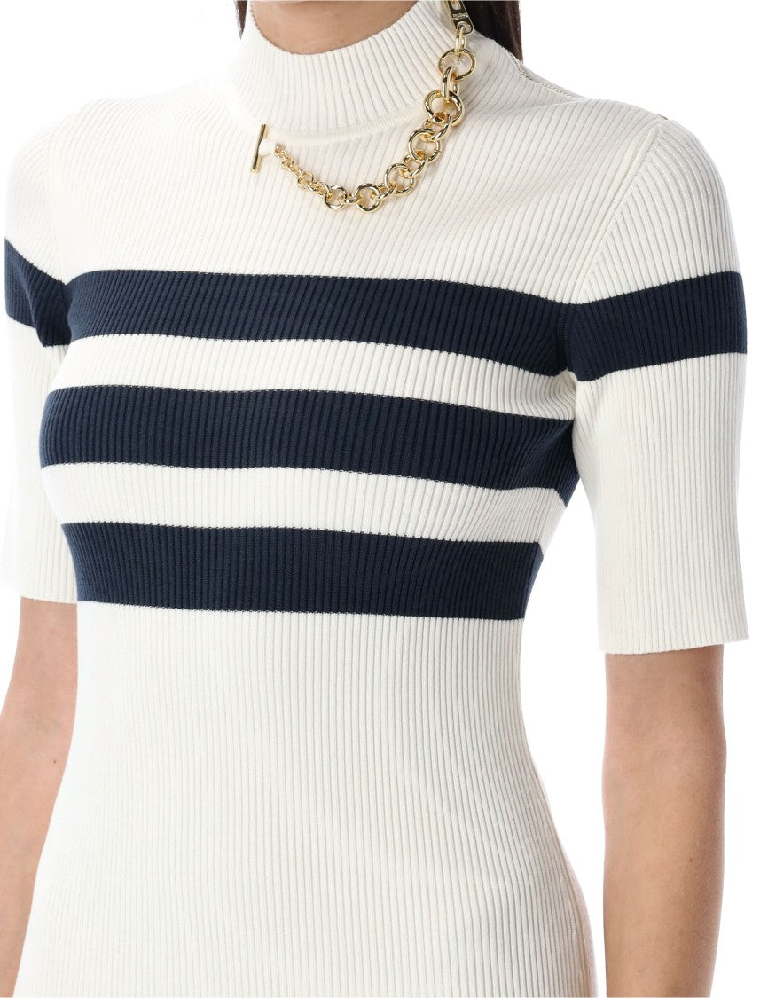 Jean Paul Gaultier Knitted Stripe Short Sleeve Dress