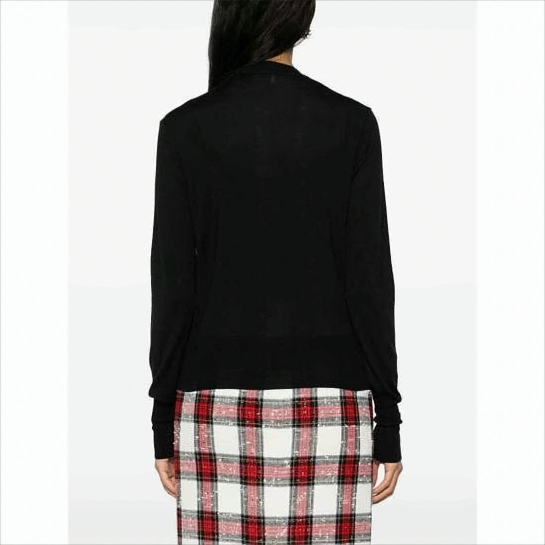Vivienne Westwood Fitted Black Cardigan With Silk-Wool Blend