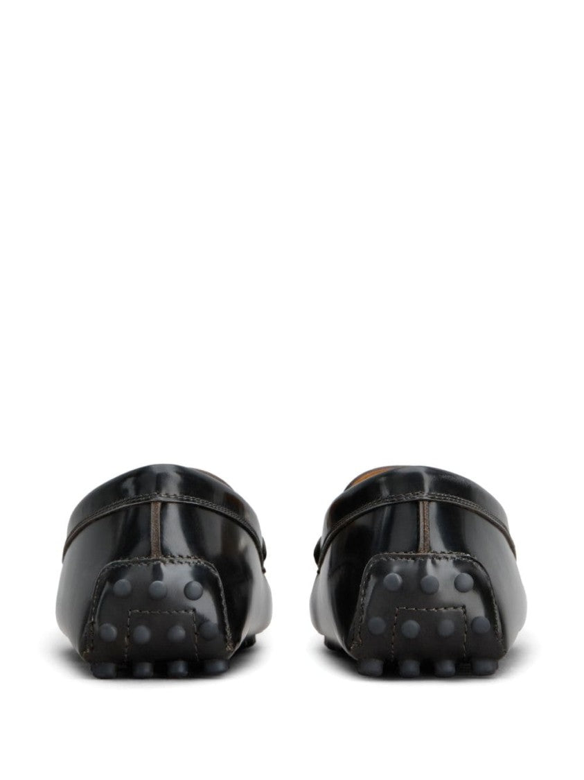 Tod's Polished Black Leather Loafers