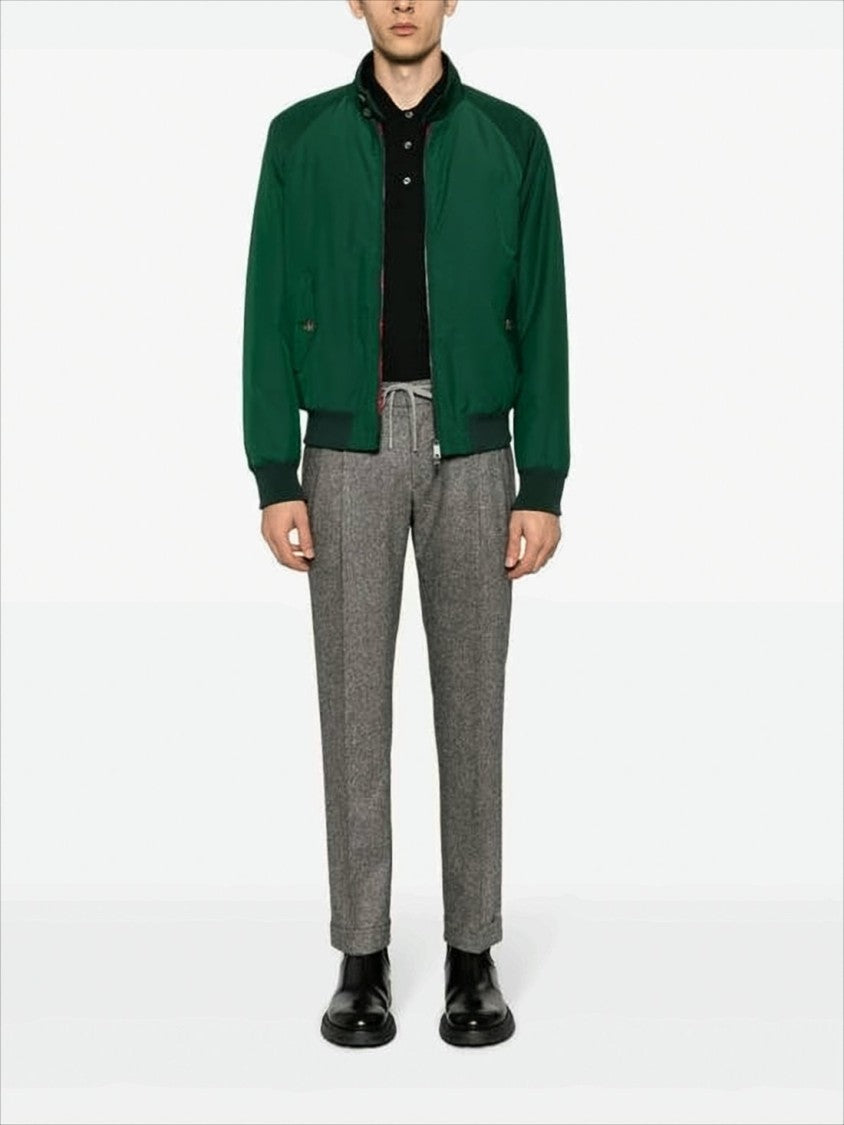 Baracuta Rich Green Baracuta Bomber Jacket With Flap Pockets