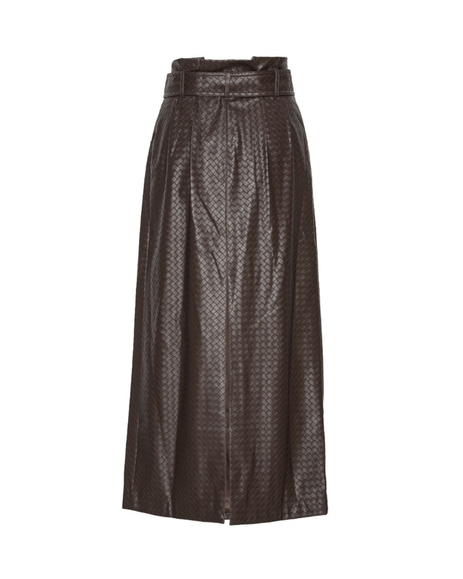 Rotate Dark Brown Midi Skirt