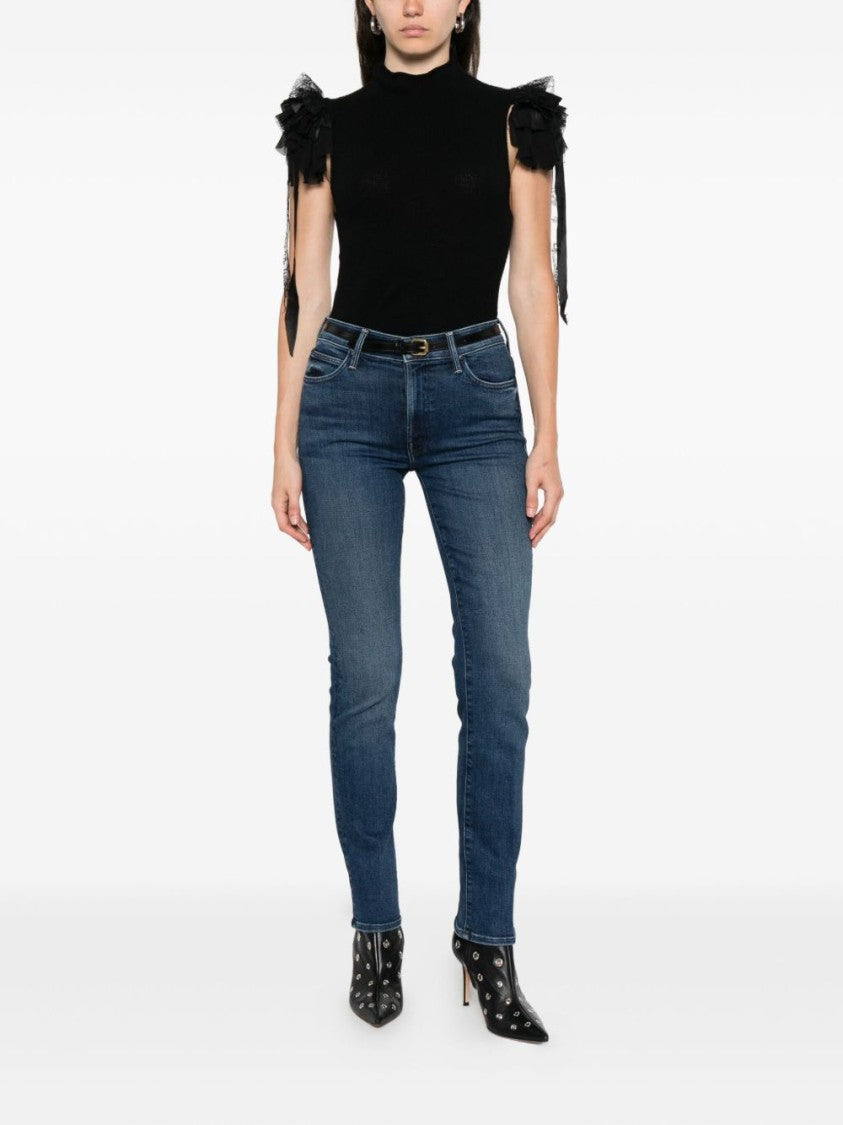 Alberta Ferretti Sleeveless Top With Ruffled Tulle Detailing