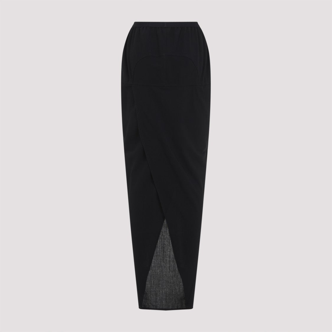 Rick Owens Long Black Wool Skirt With Front Slit