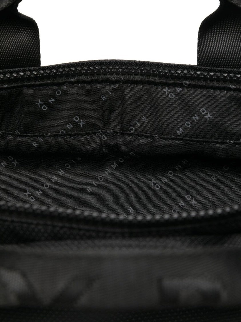 John Richmond Structured Nylon Bucket Bag With Adjustable Straps