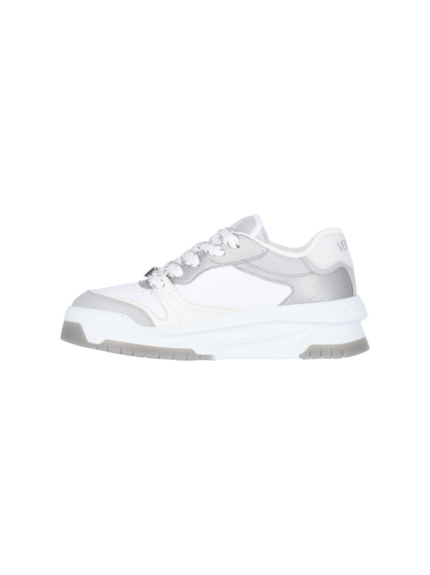 Versace White Leather 'Odissea' Low-Top Sneakers – White