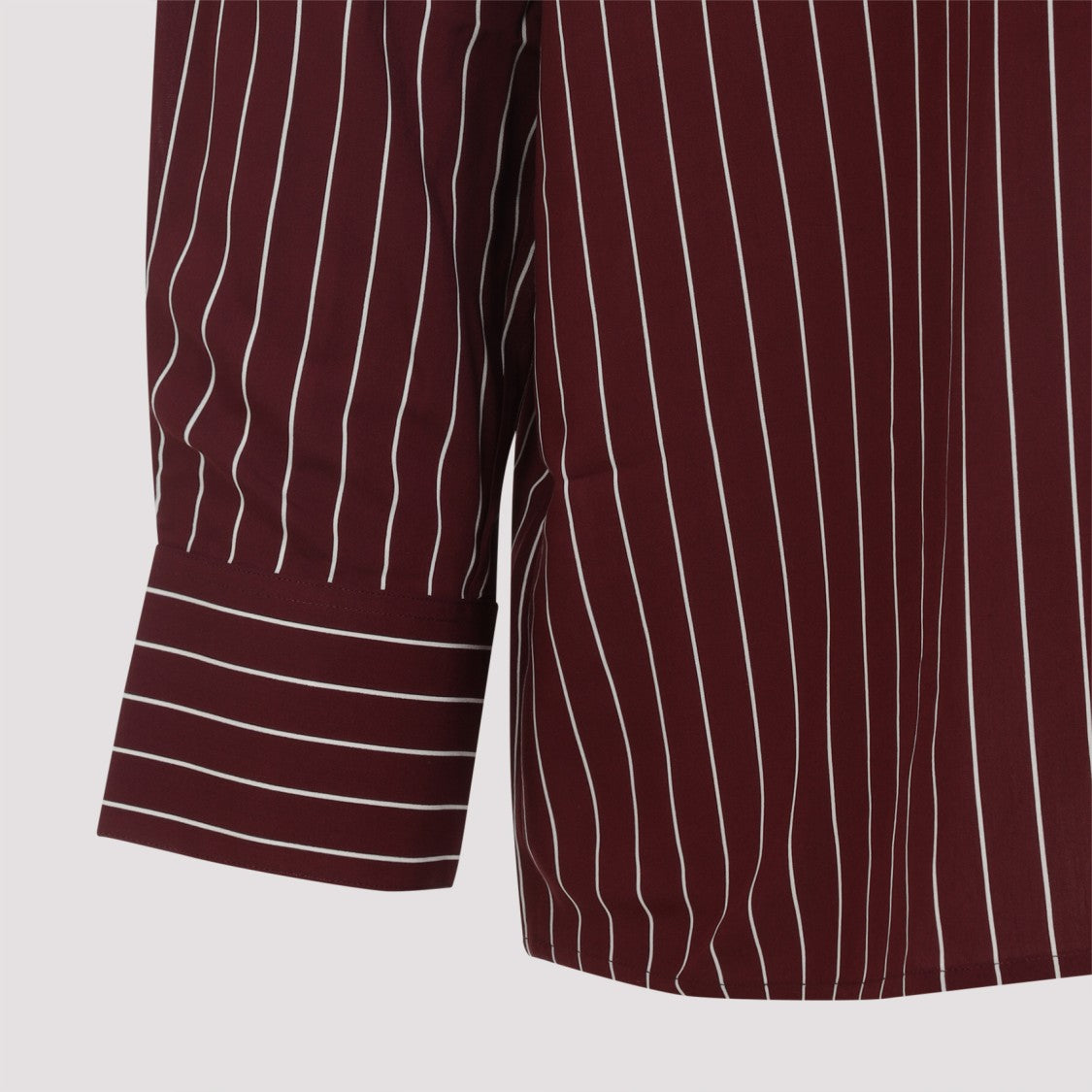 Saint Laurent Burgundy Vertical Stripe Shirt