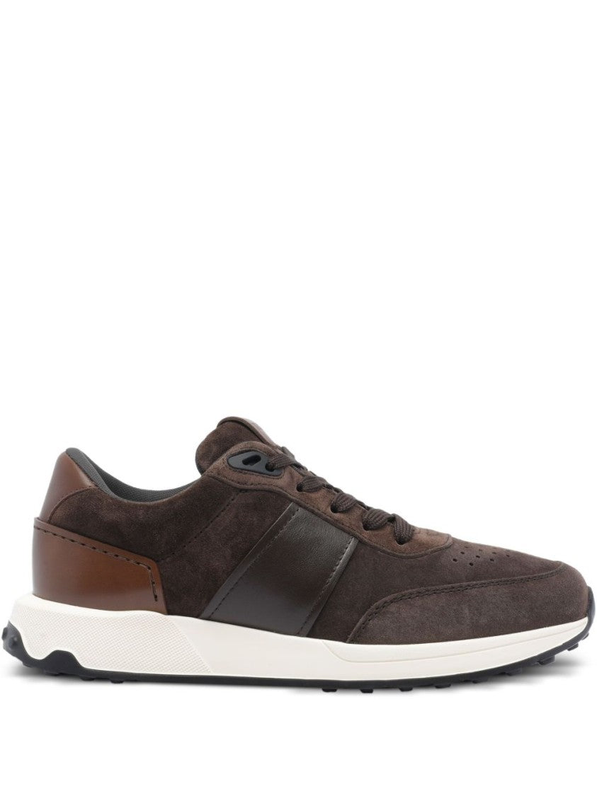 Tod's Suede And Leather Sneakers With Perforated Detailing