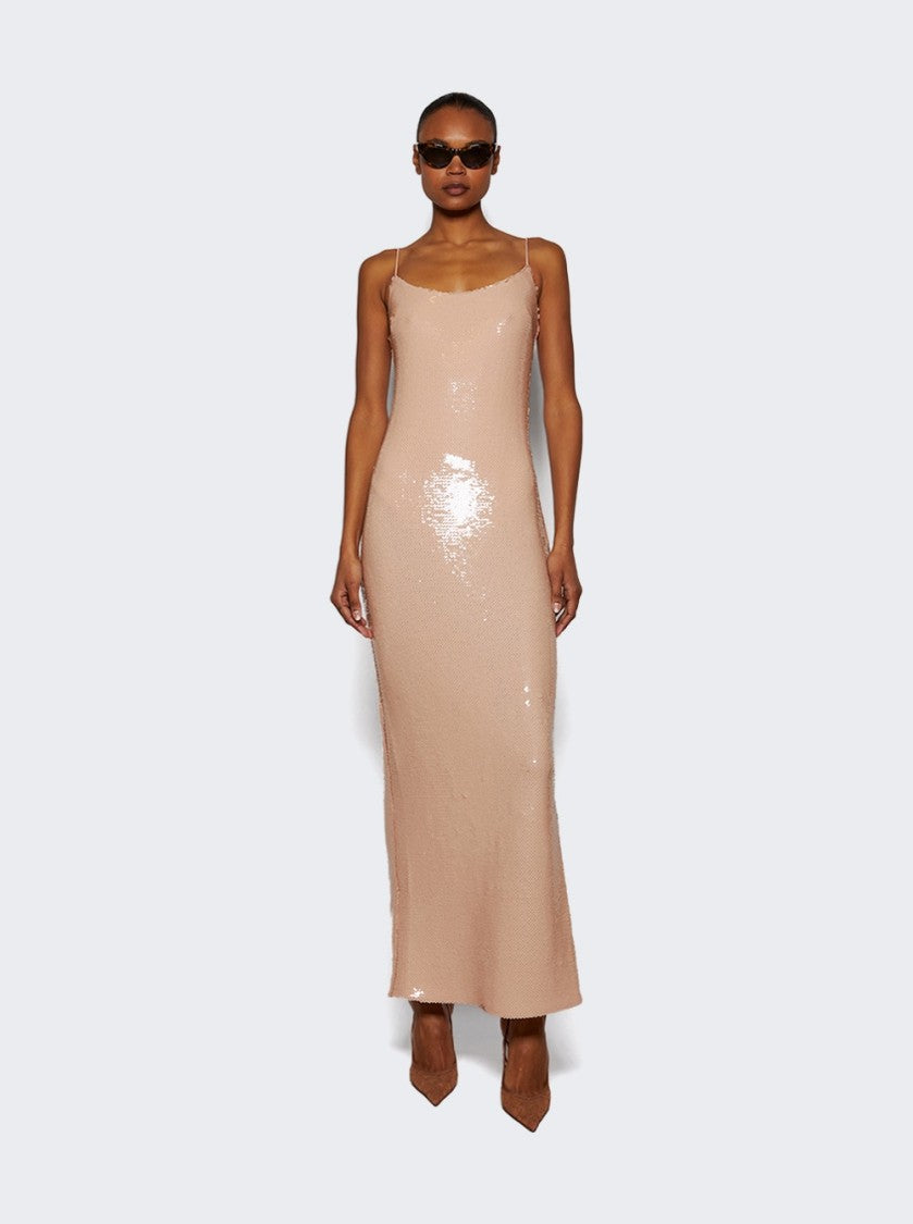 Amina Muaddi Anok Lace Slingback Pump - Latte