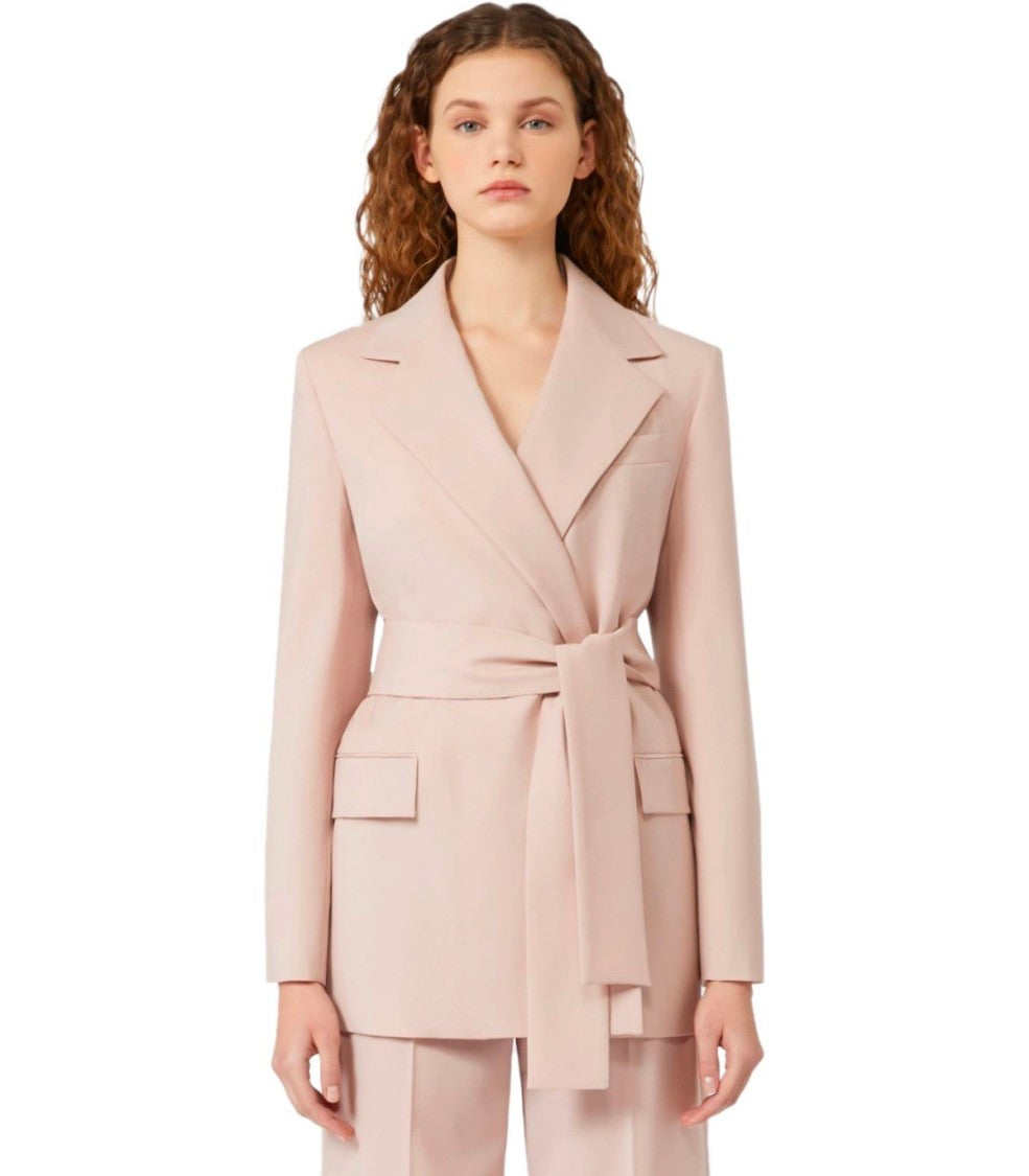 Max Mara Teso Pink Belted Blazer