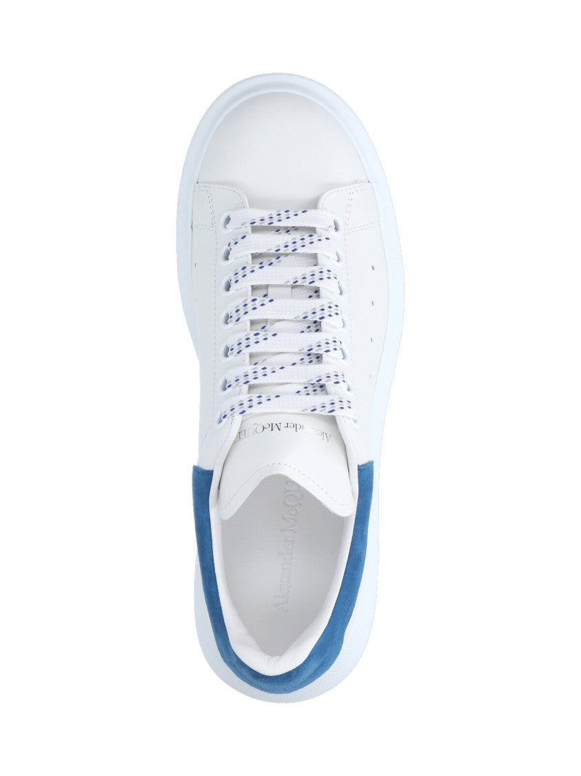 Alexander Mcqueen Rounded Toe White Calf Leather Platform Sneakers