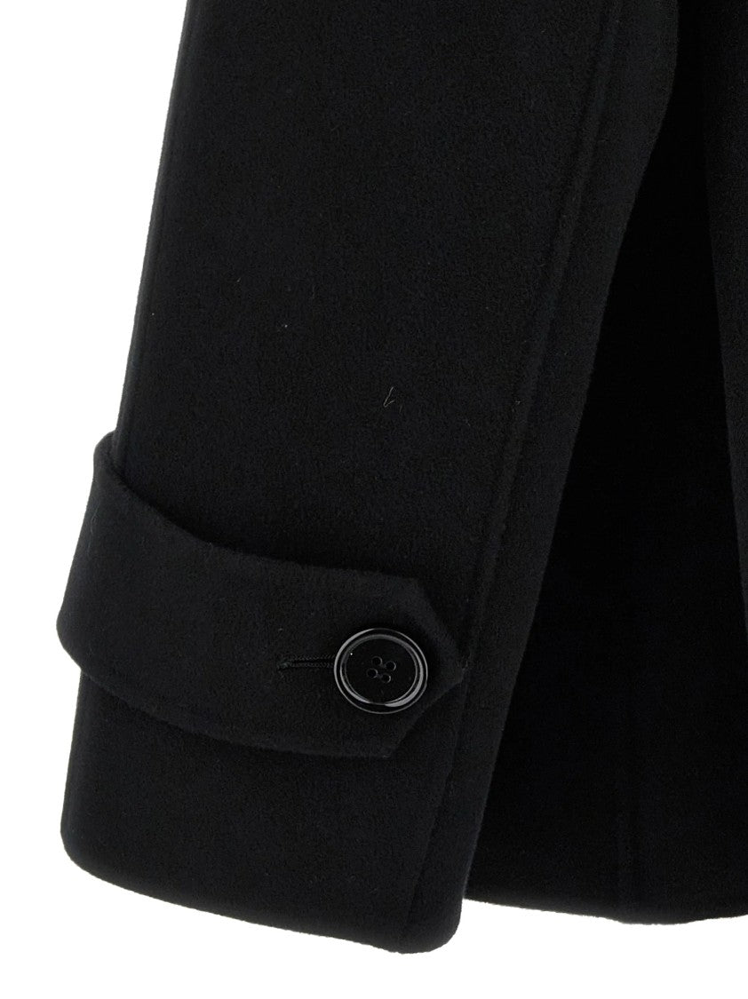 Max Mara Hand-Stitched Double Wool Drape Trench Coat