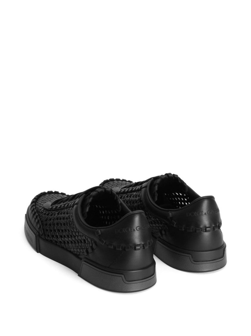 Dolce & Gabbana Interwoven Design Sneakers With Lace-Up Fastening