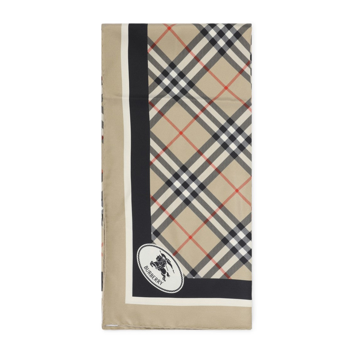 Burberry Check Beige Silk Scarf