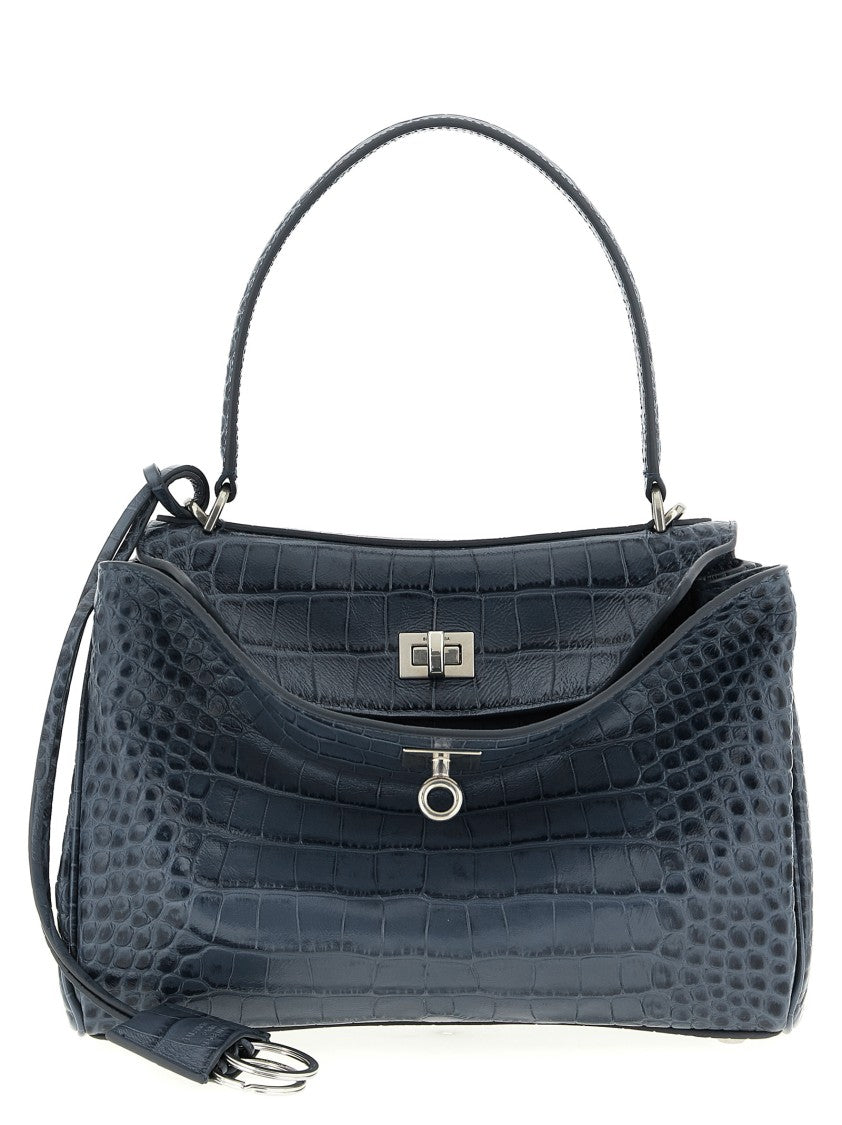 Balenciaga Small Handbag With Crocodile-Processed Calf Leather