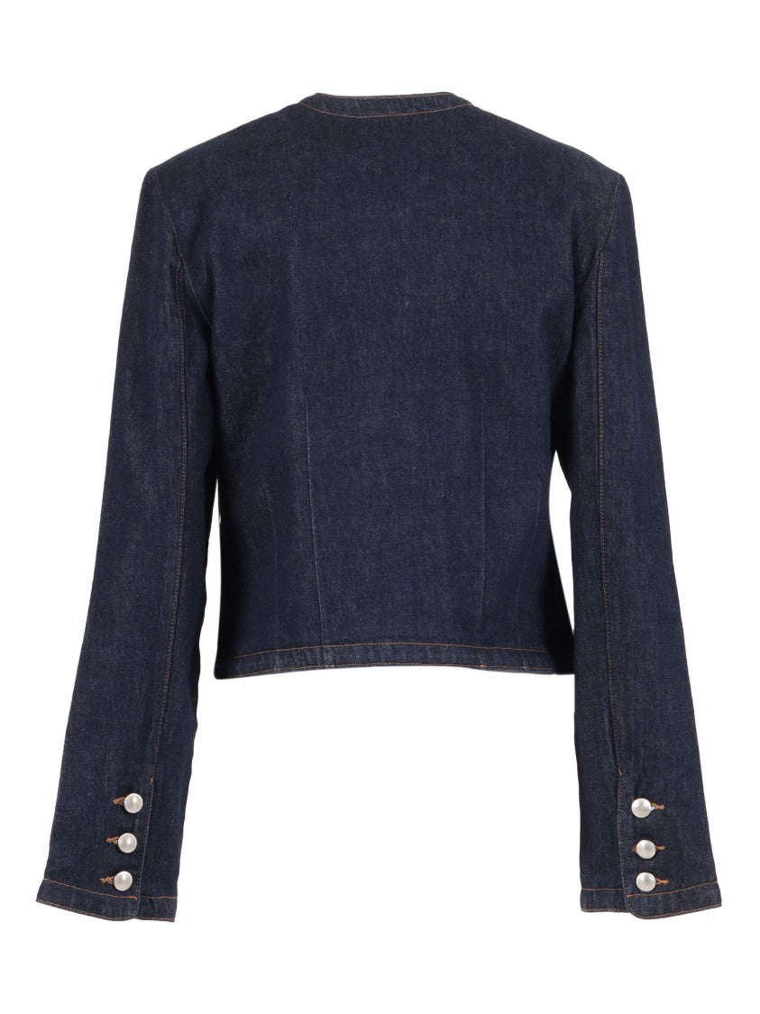 7 For All Mankind Lady Jacket Smoove With Exposed Buttons
